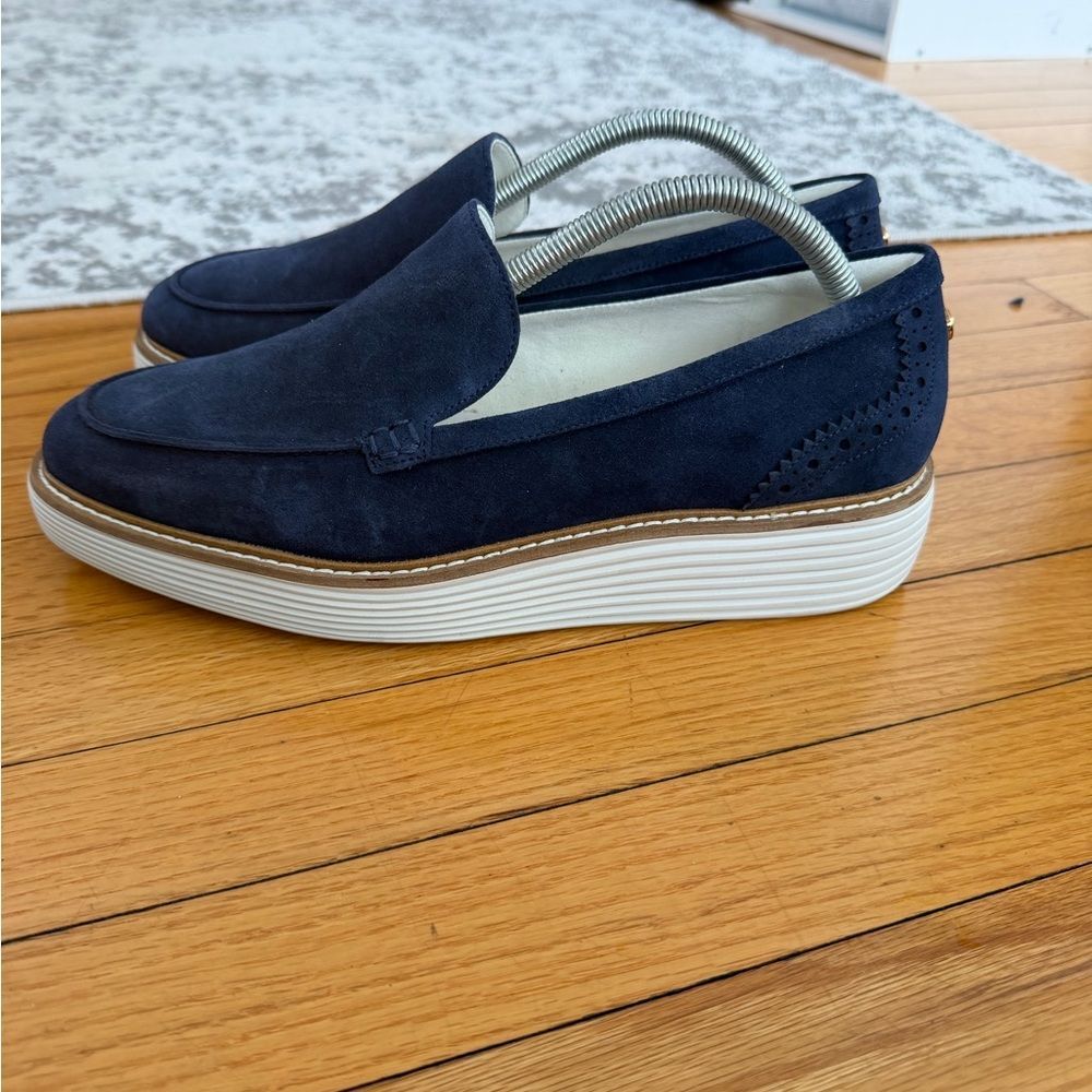 Cole Haan Dark Blue Loafers with ivory Sole size 10.5 - Picture 5 of 10